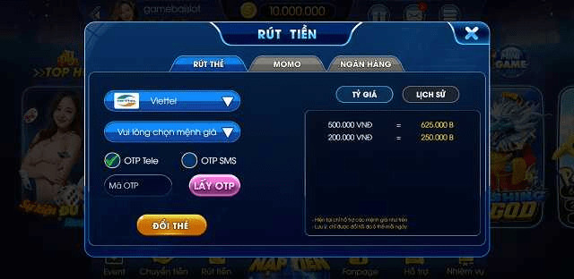 Cổng game Bonclub cung cấp đến cho người chơi đa dạng hình thức rút tiền